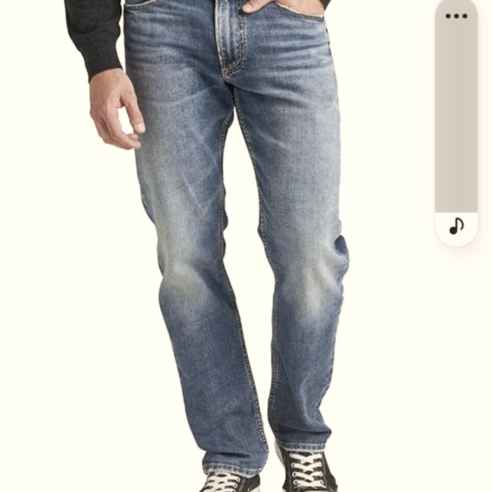 Silver Jeans Co. Men's Eddie Relaxed Fit Tapered Leg Jeans, Size 28x29